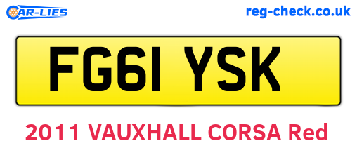 FG61YSK are the vehicle registration plates.