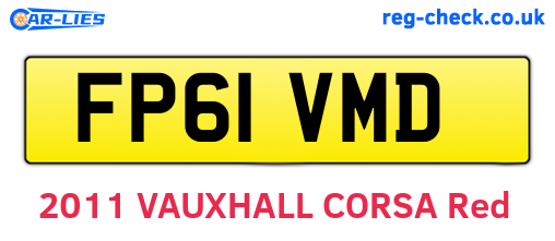 FP61VMD are the vehicle registration plates.