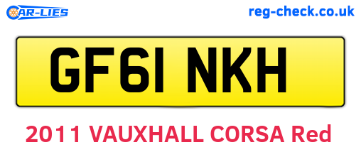 GF61NKH are the vehicle registration plates.