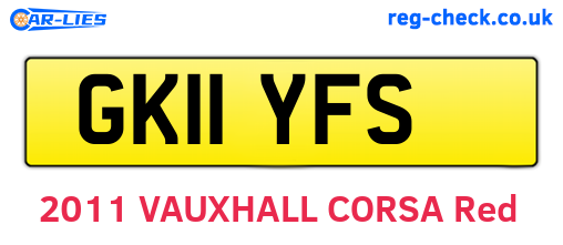 GK11YFS are the vehicle registration plates.