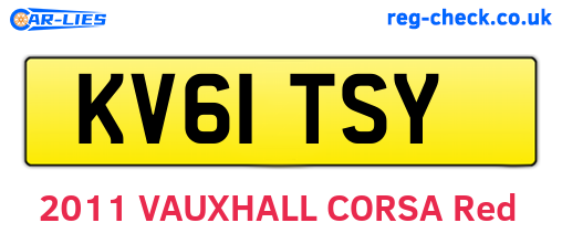 KV61TSY are the vehicle registration plates.