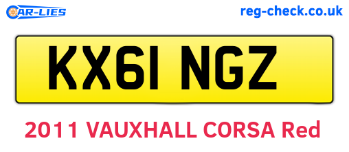 KX61NGZ are the vehicle registration plates.