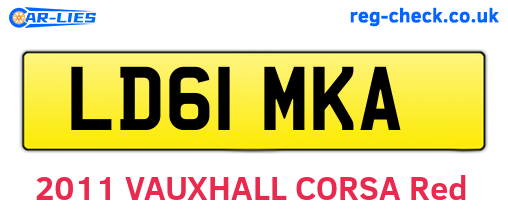 LD61MKA are the vehicle registration plates.