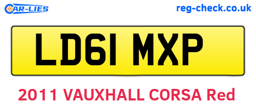 LD61MXP are the vehicle registration plates.