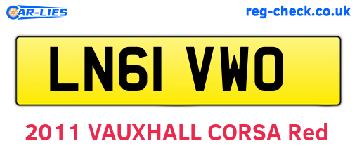 LN61VWO are the vehicle registration plates.