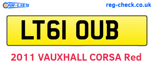 LT61OUB are the vehicle registration plates.