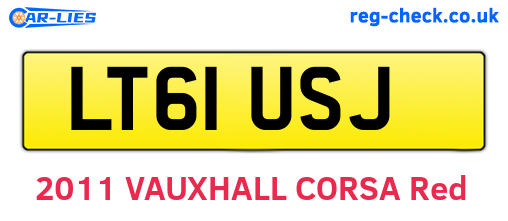 LT61USJ are the vehicle registration plates.