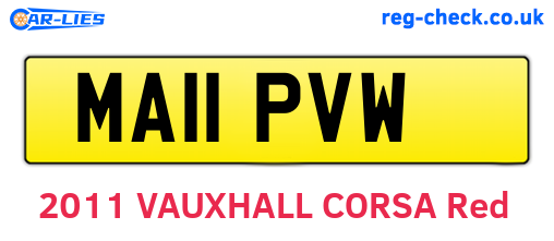 MA11PVW are the vehicle registration plates.