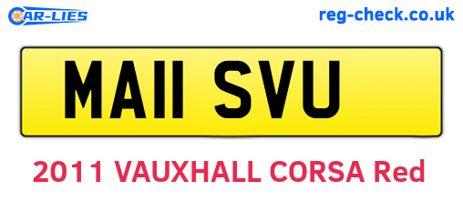 MA11SVU are the vehicle registration plates.