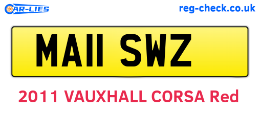 MA11SWZ are the vehicle registration plates.
