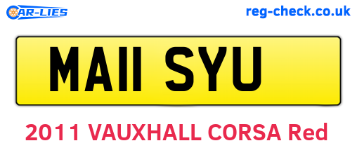 MA11SYU are the vehicle registration plates.