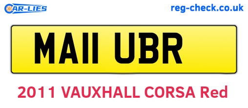 MA11UBR are the vehicle registration plates.