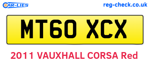 MT60XCX are the vehicle registration plates.