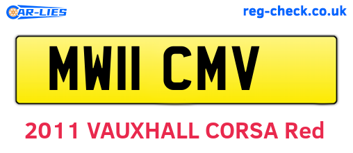 MW11CMV are the vehicle registration plates.