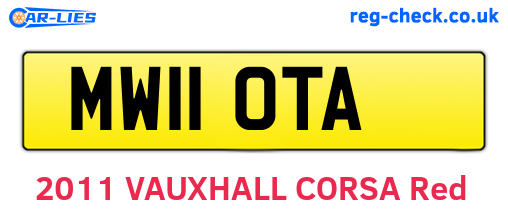 MW11OTA are the vehicle registration plates.
