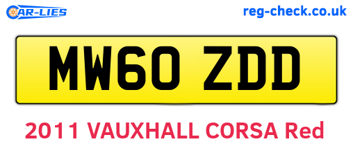 MW60ZDD are the vehicle registration plates.