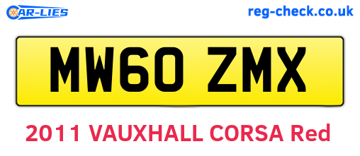 MW60ZMX are the vehicle registration plates.