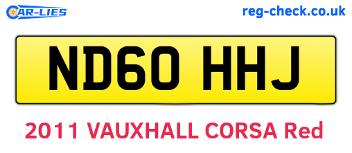 ND60HHJ are the vehicle registration plates.