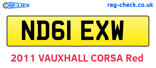 ND61EXW are the vehicle registration plates.