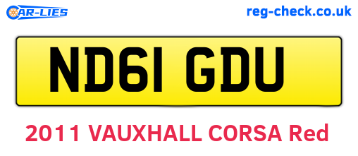 ND61GDU are the vehicle registration plates.