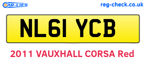 NL61YCB are the vehicle registration plates.