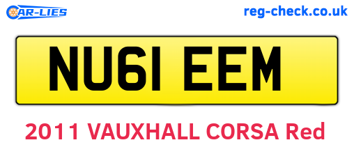 NU61EEM are the vehicle registration plates.