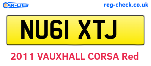NU61XTJ are the vehicle registration plates.