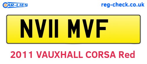 NV11MVF are the vehicle registration plates.