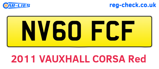 NV60FCF are the vehicle registration plates.