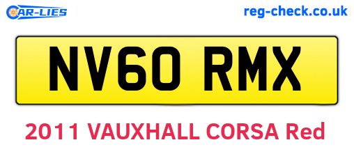 NV60RMX are the vehicle registration plates.