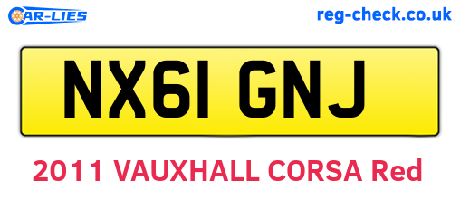 NX61GNJ are the vehicle registration plates.
