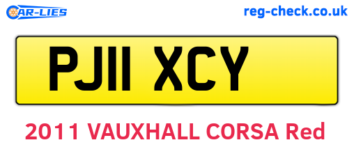 PJ11XCY are the vehicle registration plates.