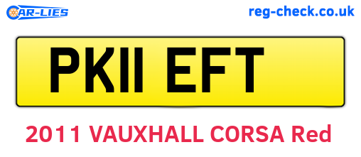 PK11EFT are the vehicle registration plates.