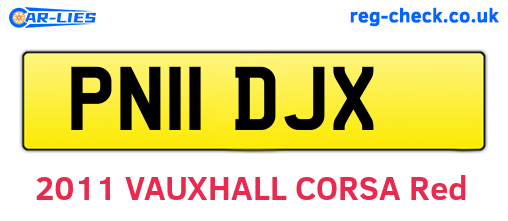 PN11DJX are the vehicle registration plates.
