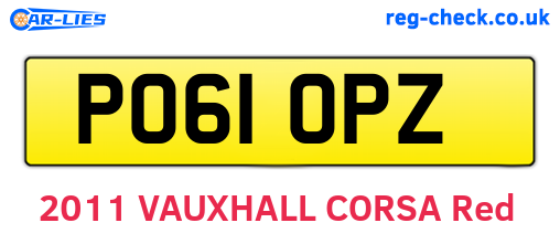PO61OPZ are the vehicle registration plates.