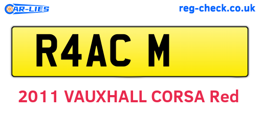 R4ACM are the vehicle registration plates.