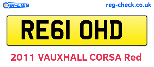 RE61OHD are the vehicle registration plates.