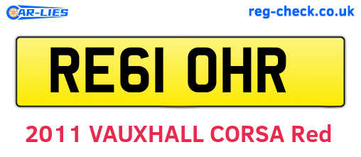 RE61OHR are the vehicle registration plates.