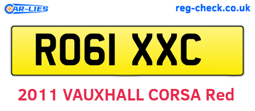RO61XXC are the vehicle registration plates.