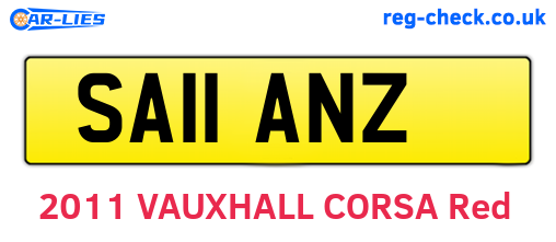 SA11ANZ are the vehicle registration plates.