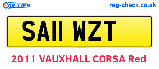 SA11WZT are the vehicle registration plates.