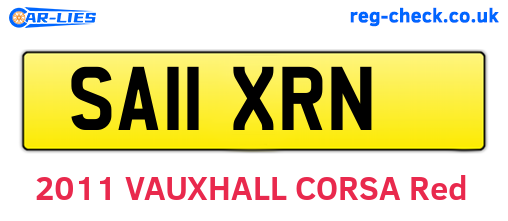 SA11XRN are the vehicle registration plates.
