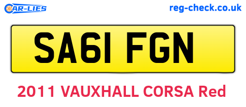 SA61FGN are the vehicle registration plates.