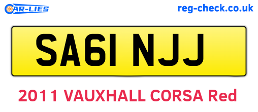 SA61NJJ are the vehicle registration plates.
