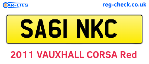 SA61NKC are the vehicle registration plates.