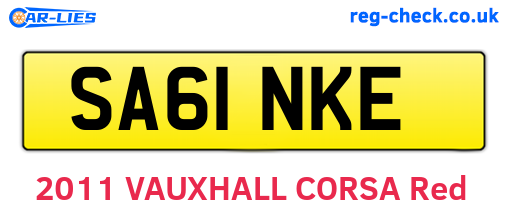 SA61NKE are the vehicle registration plates.