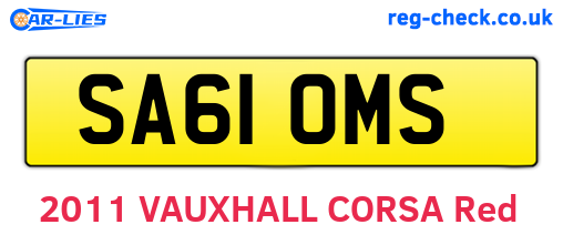 SA61OMS are the vehicle registration plates.
