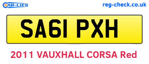 SA61PXH are the vehicle registration plates.