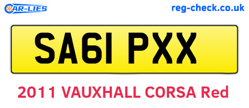 SA61PXX are the vehicle registration plates.