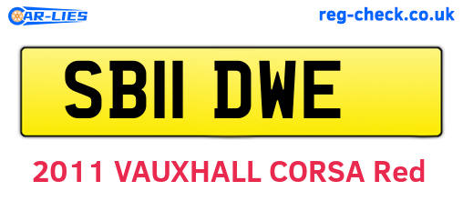 SB11DWE are the vehicle registration plates.